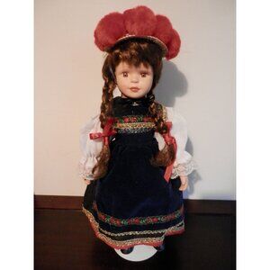 Geppeddo 17 inch Austrian Porcelain Doll in Traditional Garb